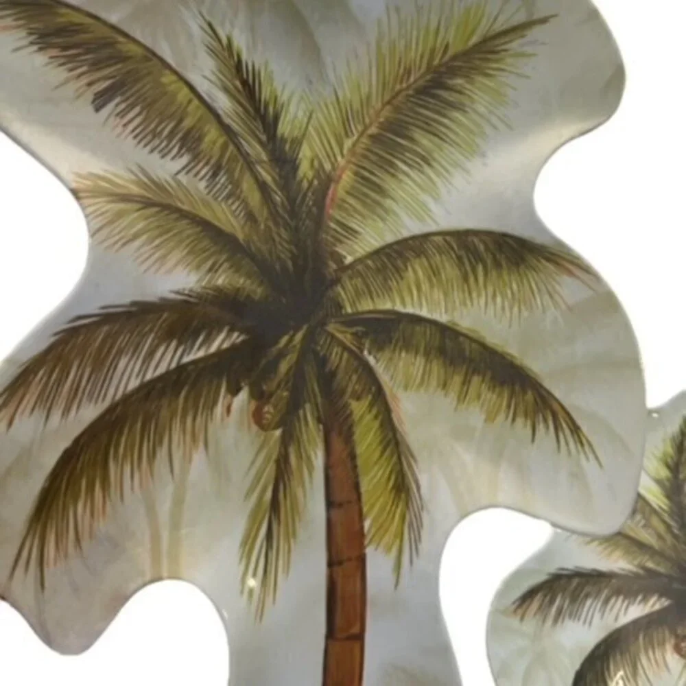 3 Piece‎ Melamine Ware Serving Set Veggie Appetizers Holiday Palm Tree Tropical